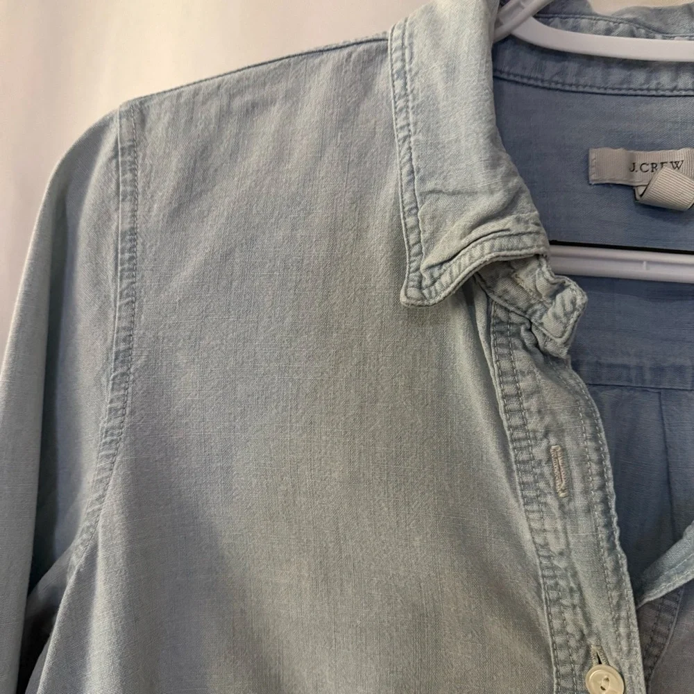 J. CREW California Casual Button Placket Chambray Shirt Size XS